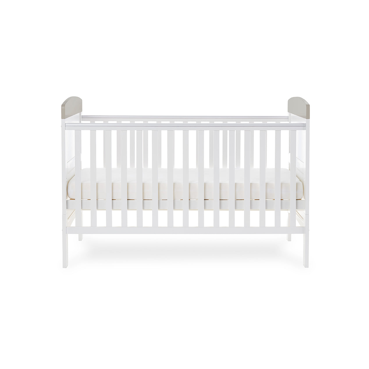 Obaby Grace Inspire Cot Bed & Fibre Mattress - Hello World Koala - Grey