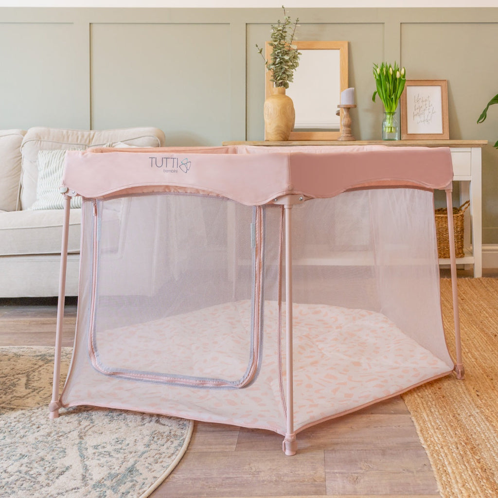 Tutti Bambini Hexa Playpen – Gumdrop / Terrazzo - Pink