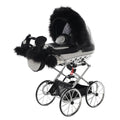Junama Handcraft Glitter Black Silver Doll's Pram