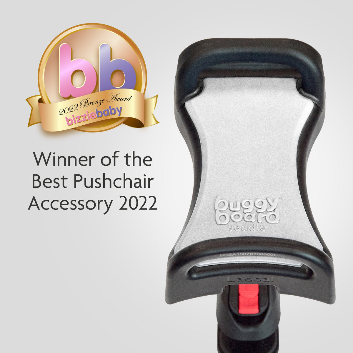 Lascal BuggyBoard® Saddle - Grey with Red Fittings