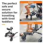 Lascal BuggyBoard® Maxi Plus - Black with Grey Saddle