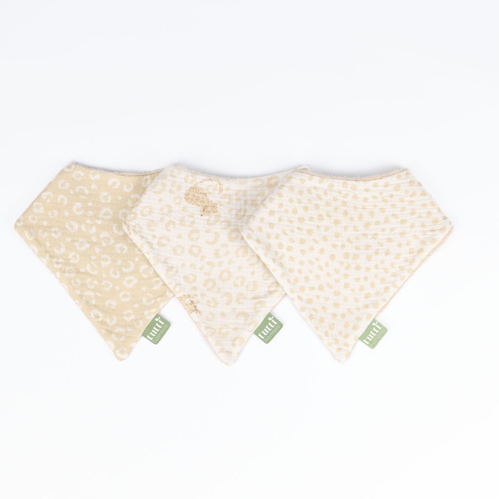 Tutti Bambini Muslin Bandana Bibs 3 Pack - Love Cats