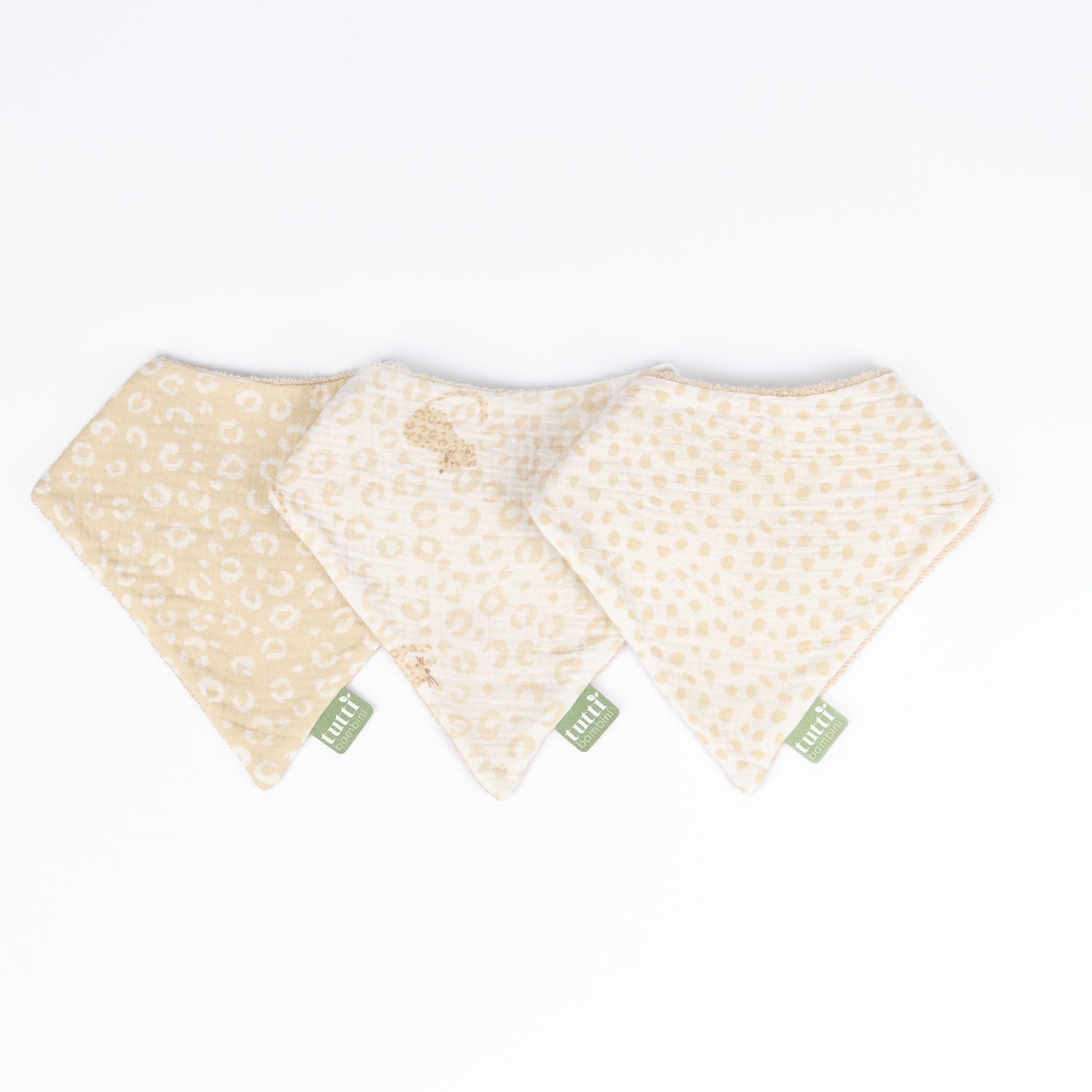 Tutti Bambini Muslin Bandana Bibs 3 Pack - Love Cats