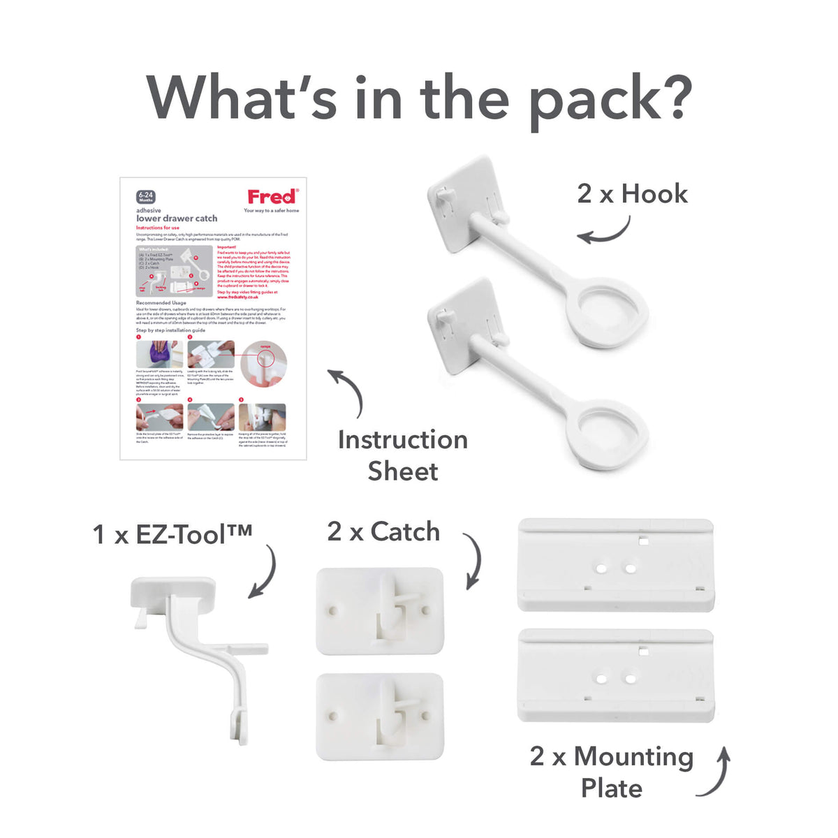 Fred Safety Lower Drawer Catch (x2)