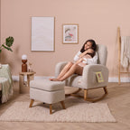 Tutti Bambini Luca Rocking Chair & Storage Footstool - Mushroom