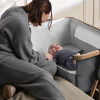 Silver Cross Lunar Bedside Crib - Whisper Grey