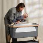 Silver Cross Lunar Bedside Crib - Whisper Grey