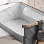 Silver Cross Lunar Bedside Crib - Whisper Grey