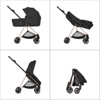 Cybex Mios Fold Cot Travel System Bundle - Style City Grey & Chrome Brown Frame