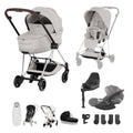 Cybex Mios Fold Cot Ultimate Travel System Bundle - Style City Grey & Chrome Brown Frame