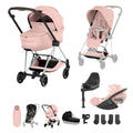 Cybex Mios Fold Cot Ultimate Travel System Bundle - Style Peach Pink & Chrome Brown Frame