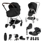 Cybex Mios Fold Cot Ultimate Travel System Bundle - Style Sepia Black & Chrome Brown Frame