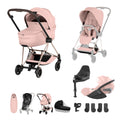 Cybex Mios Fold Cot Ultimate Travel System Bundle- Style Peach Pink & Rose Gold Frame