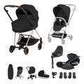 Cybex Mios Fold Cot Ultimate Travel System Bundle- Style Sepia Black & Rose Gold Frame
