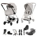 Cybex Mios Fold Cot Travel System Bundle - Style City Grey & Chrome Brown Frame