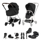 Cybex Mios Fold Cot Travel System Bundle - Style Sepia Black & Chrome Brown Frame