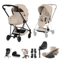 Cybex Mios Fold Cot Travel System Bundle - Style Cozy Beige & Matt Black Frame