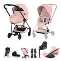 Cybex Mios Fold Cot Travel System Bundle - Style Peach Pink & Matt Black Frame