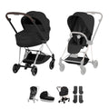 Cybex Mios Style Pushchair & Fold Cot Bundle - Sepia Black & Chrome Brown Frame