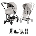 Cybex Mios Style Pushchair & Fold Cot Bundle - City Grey & Matt Black Frame