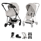 Cybex Mios Style Pushchair & Fold Cot Bundle - City Grey & Matt Black Frame