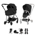 Cybex Mios Style Pushchair & Fold Cot Bundle - Sepia Black & Matt Black Frame