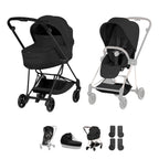 Cybex Mios Style Pushchair & Fold Cot Bundle - Sepia Black & Matt Black Frame