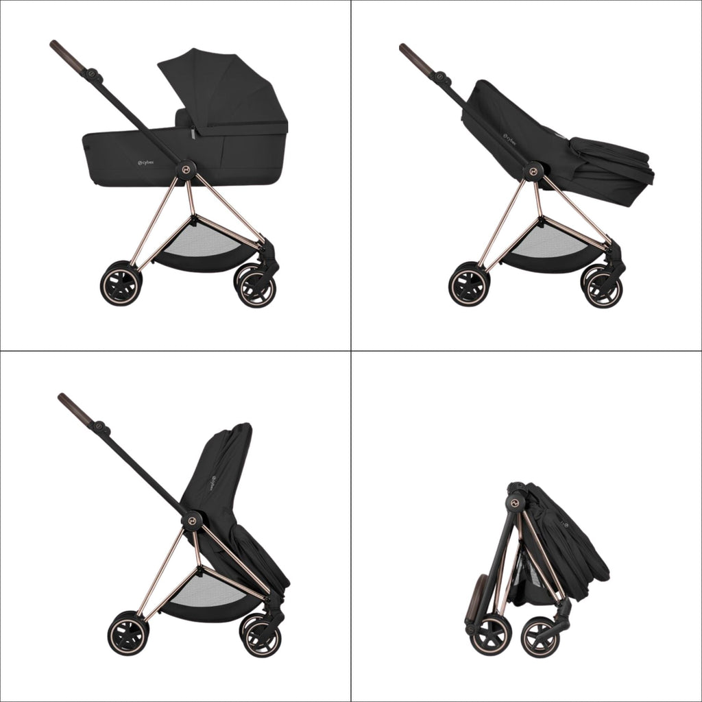 Cybex Mios Fold Cot Ultimate Travel System Bundle - Style Cozy Beige & Matt Black Frame