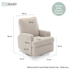 Obaby Madison Electric Swivel Glider Recliner Chair - Teddy Fabric Ivory