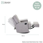Obaby Madison Swivel Glider Recliner Chair - Pebble