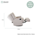 Obaby Madison Swivel Glider Recliner Chair - Oatmeal