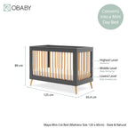 Obaby Maya Mini Cot Bed - Slate