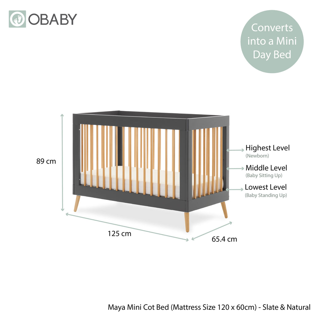 Obaby Maya Mini 3 Piece Room Set - Slate
