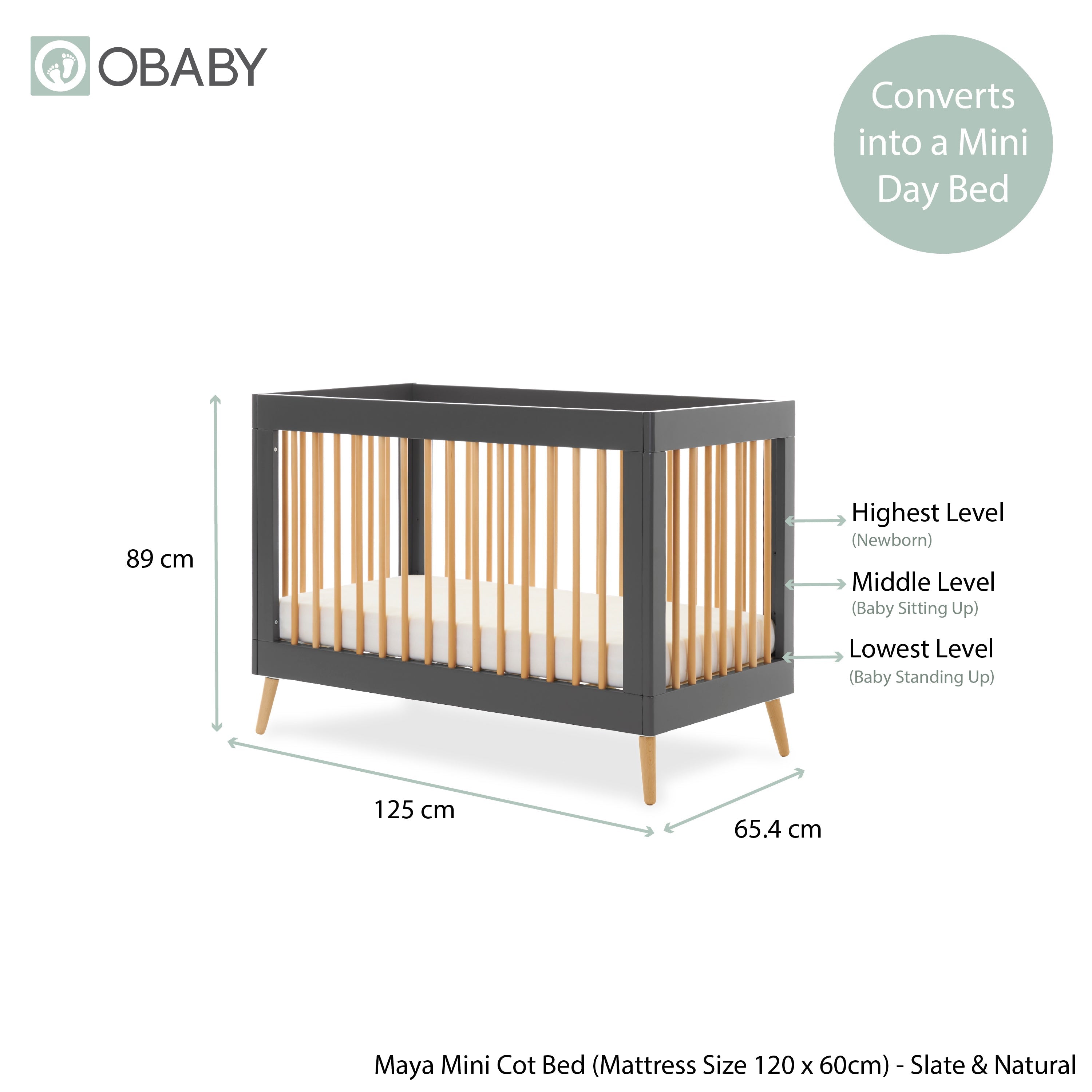 Obaby Maya Mini 3 Piece Room Set - Slate