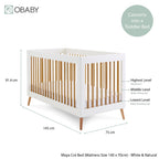 Obaby Maya Cot Bed - White With Natural