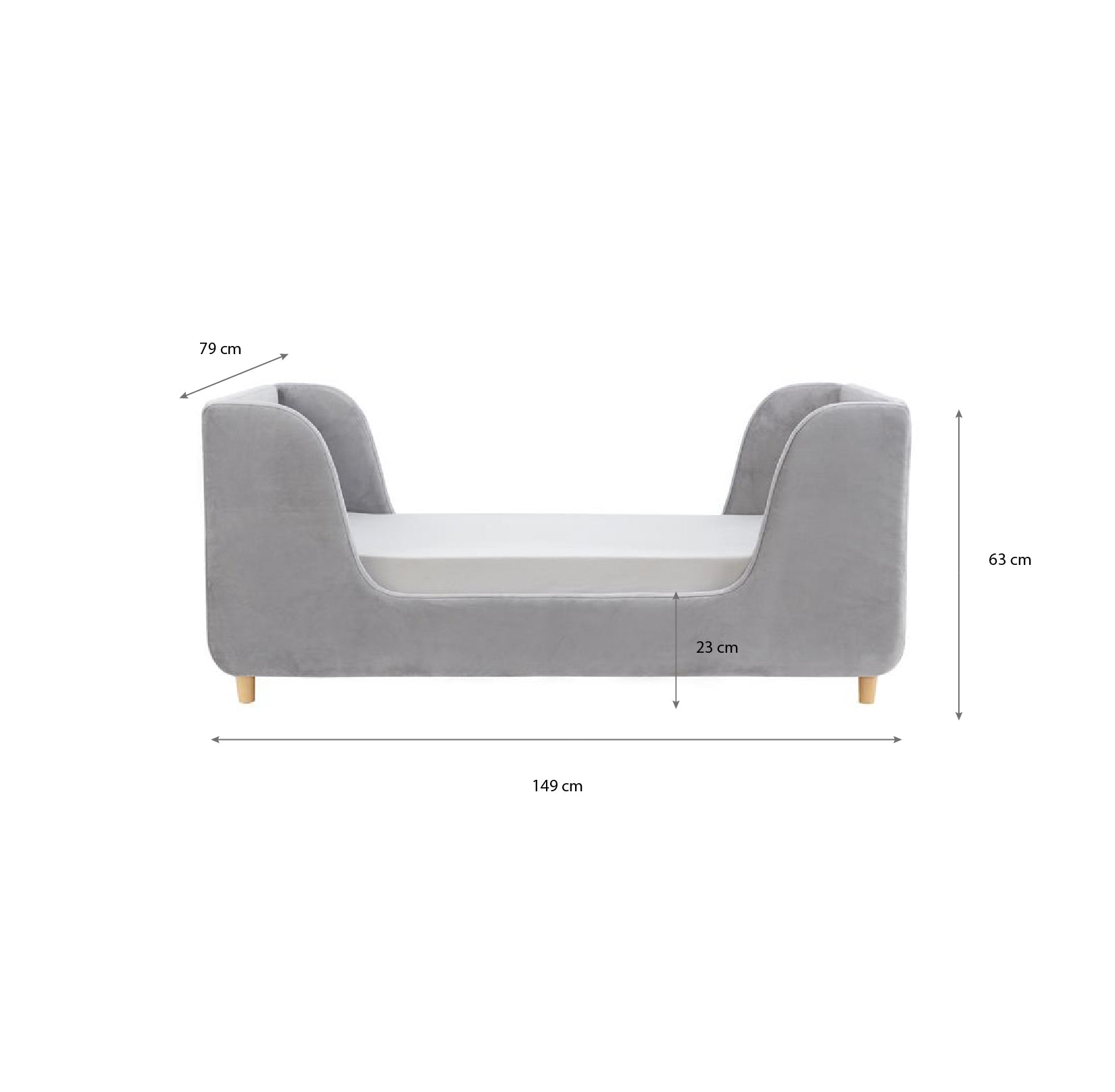 Obaby Lumi Toddler Bed - Velvet Grey