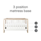 Tutti Bambini Modena 3 in 1 Cot Bed - White & Oak