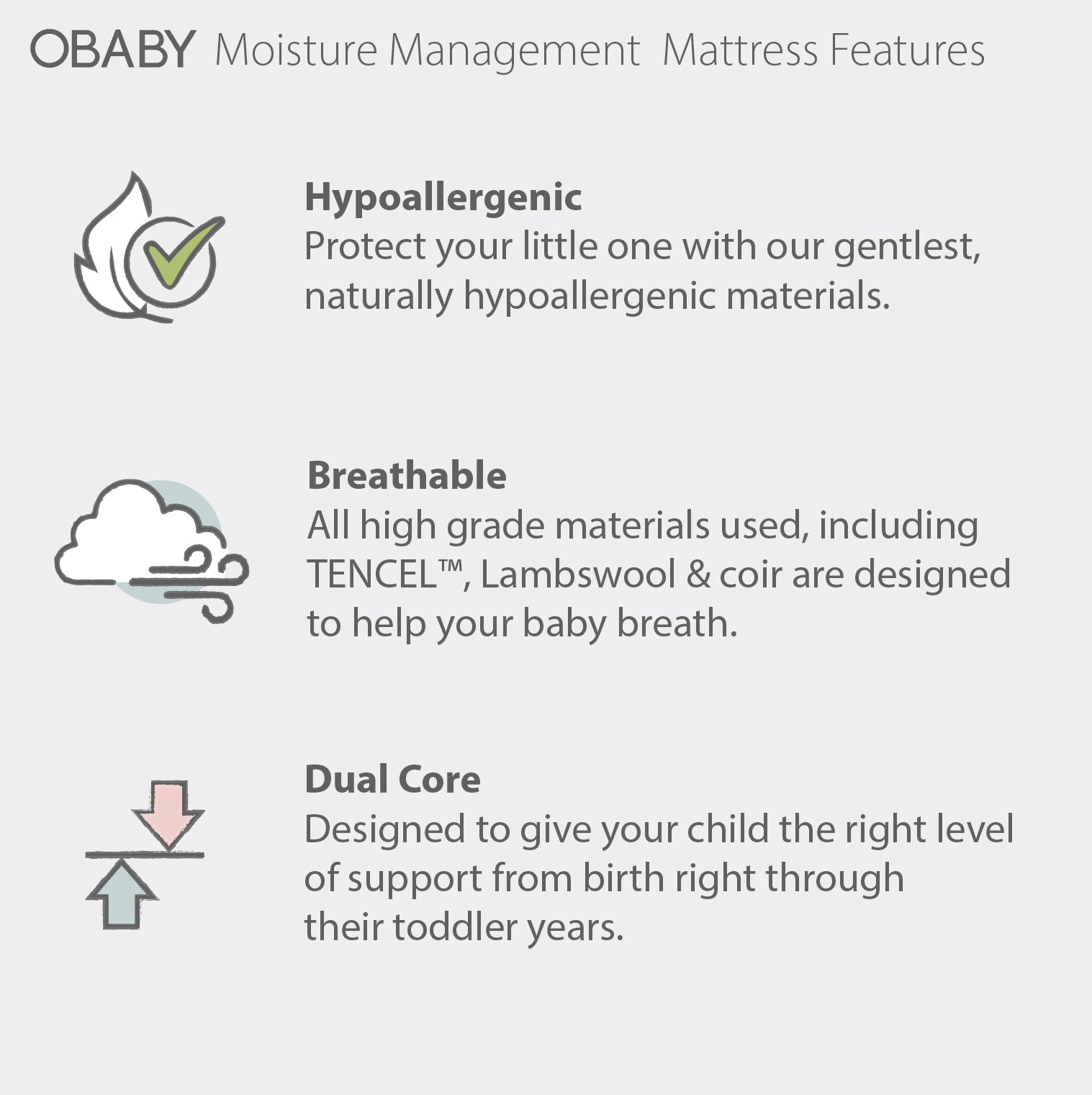 Obaby Moisture Management Mattress -140x70cm