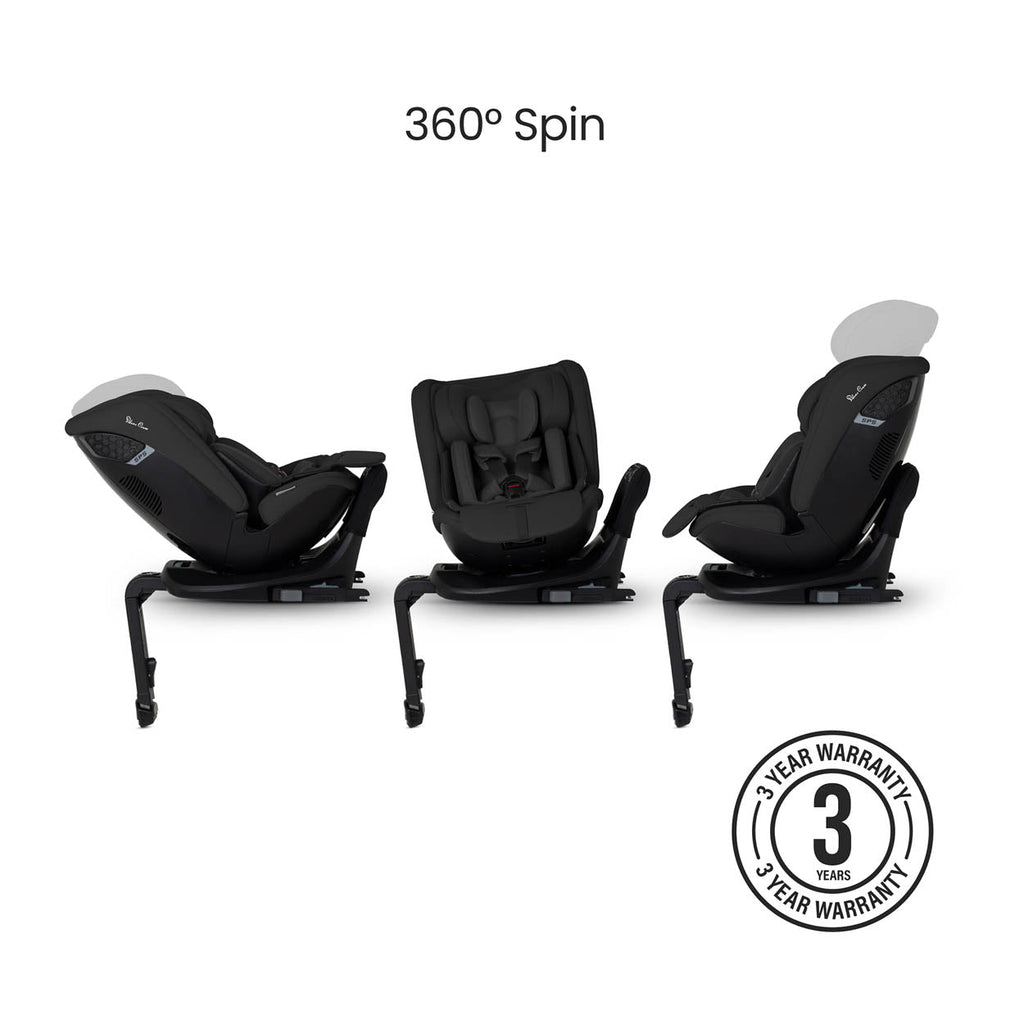 Silver Cross Motion 3 All Size 360 Car Seat - Iconic Black