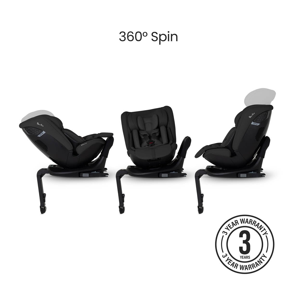 Silver Cross Motion 3 All Size 360 Car Seat - Iconic Black