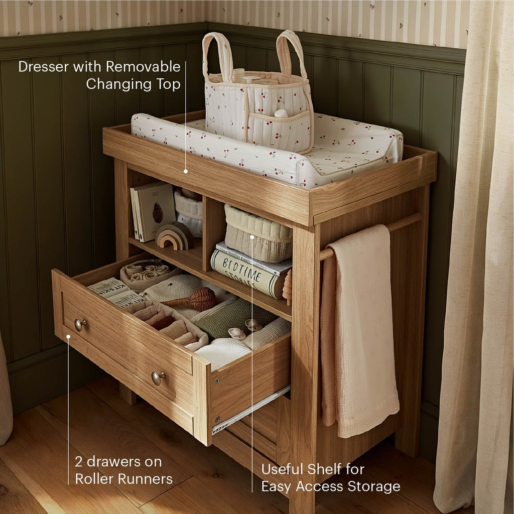 CuddleCo Burford Dresser Changer - Oak