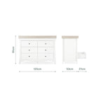 CuddleCo Clara Wide 6 Drawer Dresser & Changer - White & Ash