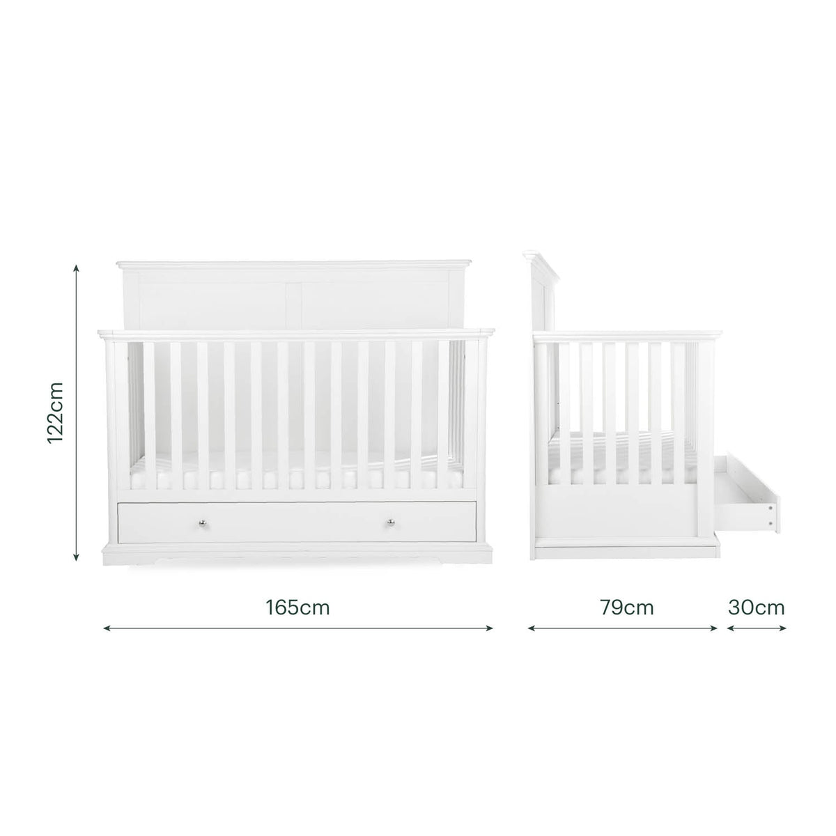 CuddleCo Grand Beaumont Cot Bed - White