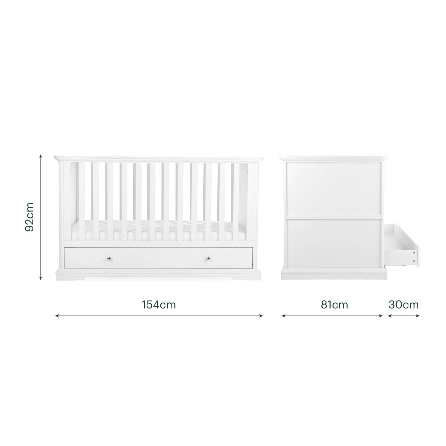 CuddleCo Beaumont 3 Piece Nursery Furniture Set - White