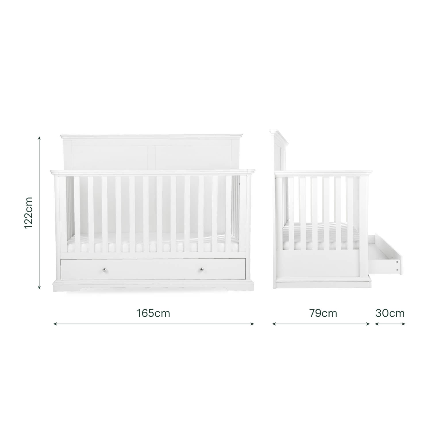 CuddleCo Beaumont Grand 2 Piece Nursery Furniture Set - White