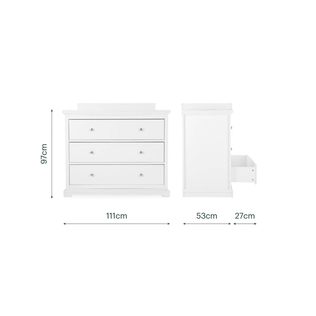 CuddleCo Beaumont 3 Piece Nursery Furniture Set - White