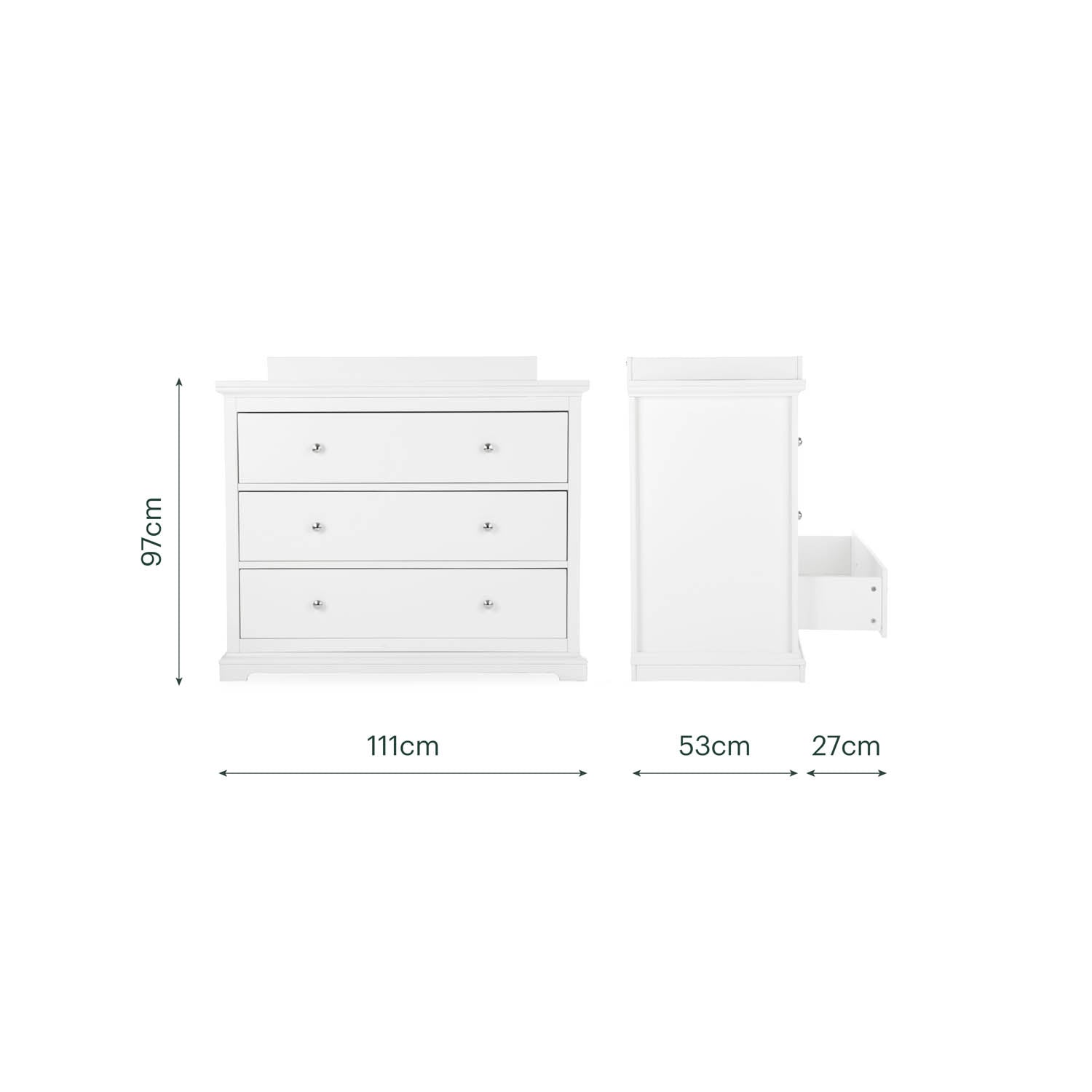 CuddleCo Beaumont 3 Piece Nursery Furniture Set - White