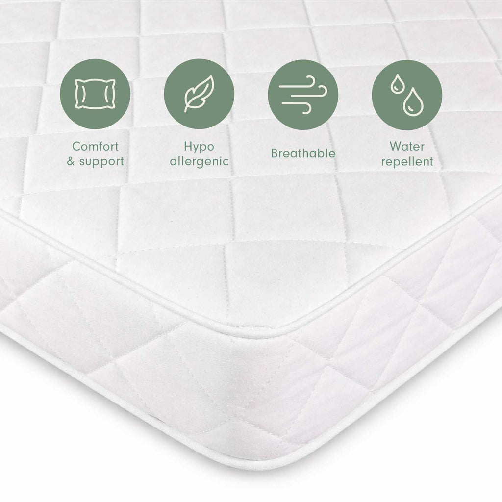 Tutti Bambini Natural Coir Fibre Cot Mattress (60 x 120 cm) - White