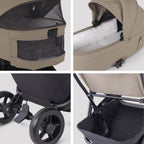 Silver Cross Nia Glide Plus Travel System & Accessories - Champagne