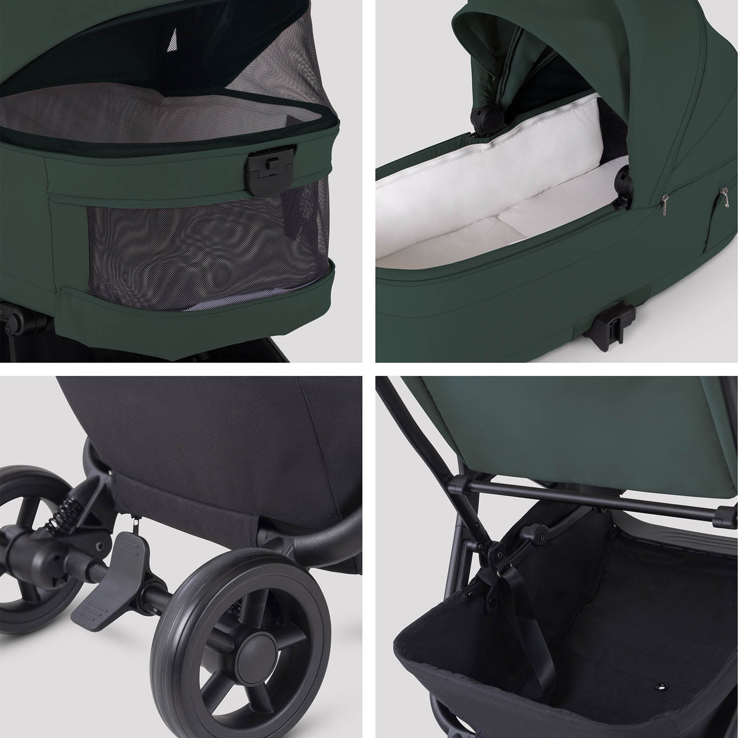 Silver Cross Nia Glide Plus Travel System & Accessories - Conifer